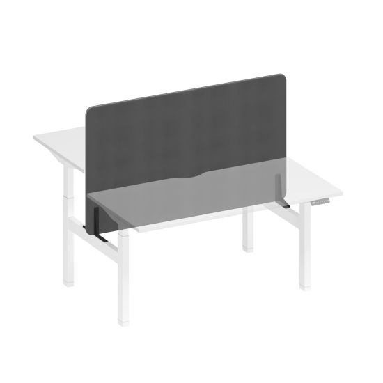 Экран настольный фронтальный тканевый серый (Bahama Grey) / черный гладкий